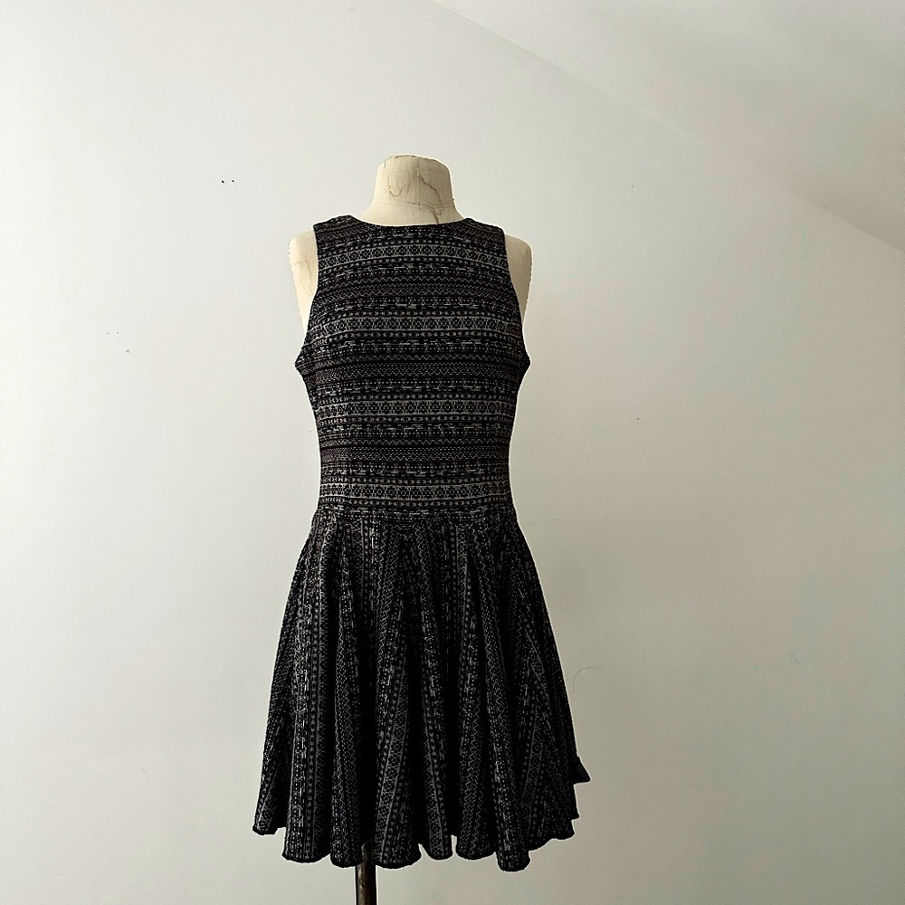 Tibi Grey Wool Skater Dress Size M